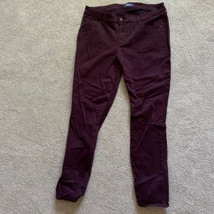 Maroon Old Navy Rockstar mid rise pants